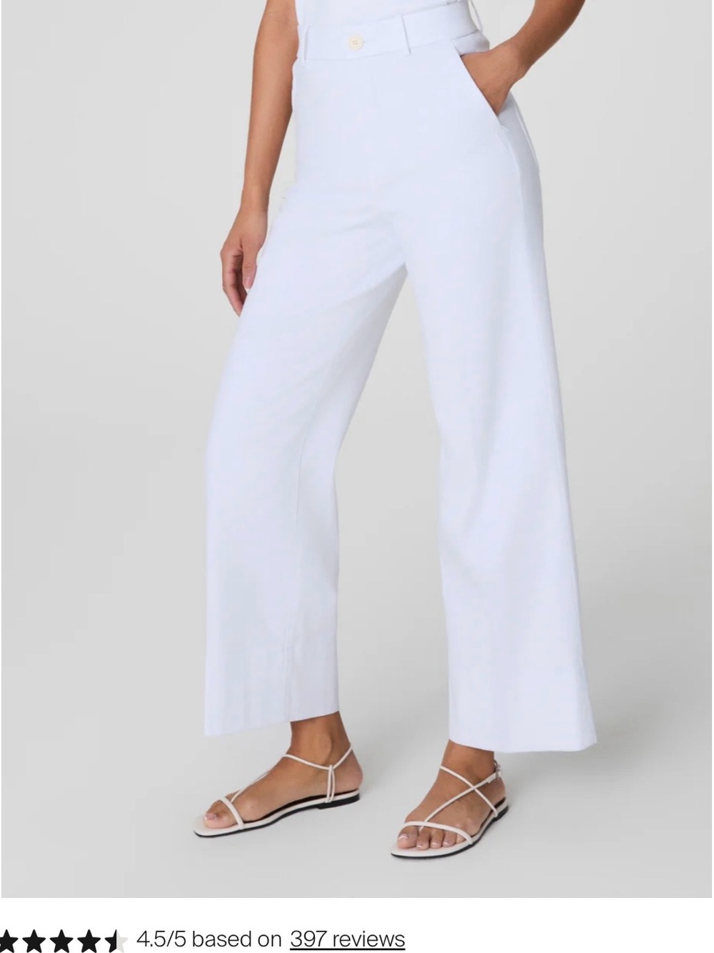 NWT SPANX Cropped Wide Leg Stretch Twill Pants-Petite